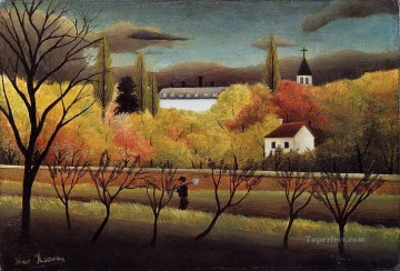 農夫のいる風景 1896年 アンリ・ルソー ポスト印象派 素朴原始主義 Oil Paintings